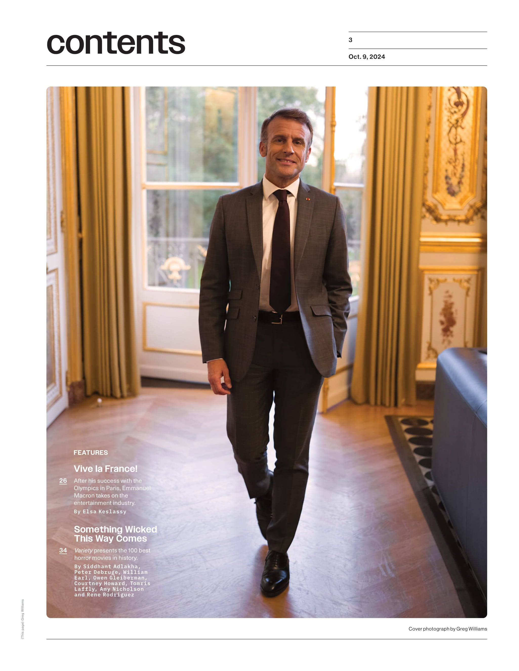 Variety - 24.10.09 Edition: Emmanuel Macron Takes On The Entertainment Industry After Paris Olympics Success, 100 Best Horror Movies In History, Lady Gaga & Joaquin Phoenix Joker: Folie à Deux & More!