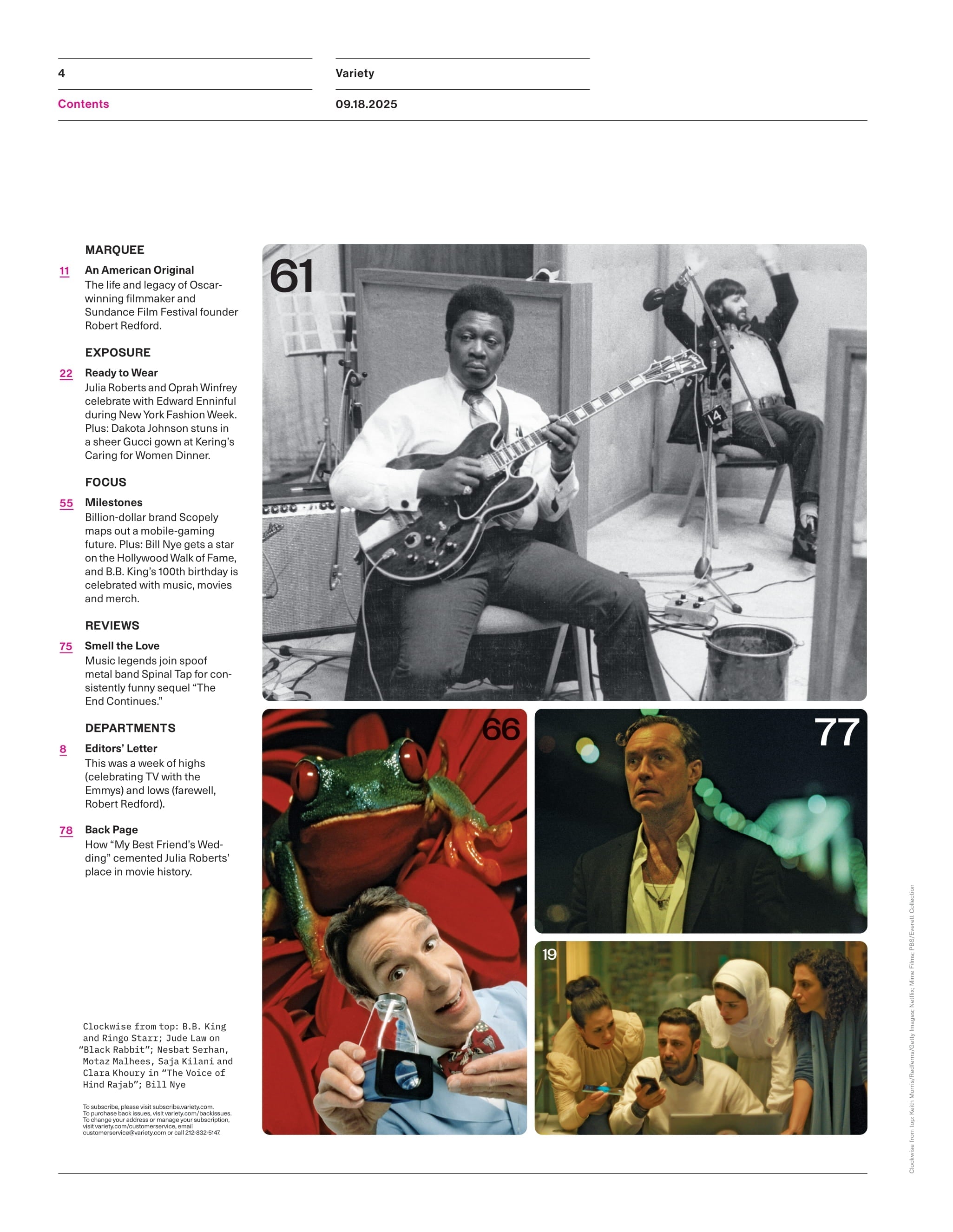 Variety - 25.09.18 Edition: Julia Roberts, Andrew Garfield, & Ayo Edebiri Lead This Year’s Most Polarizing Drama, The Emmys, Robert Redford's Cinematic Legacy, New York Fashion Week 2025 & More!