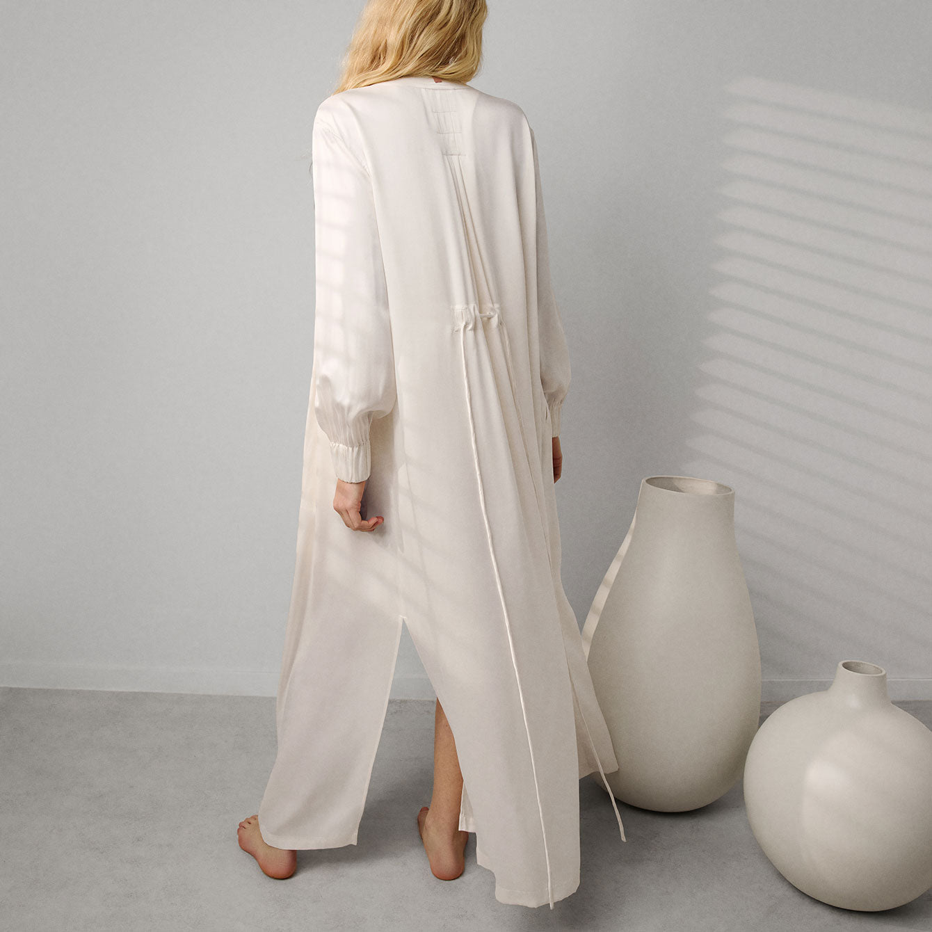 Washable Silk Long Robe