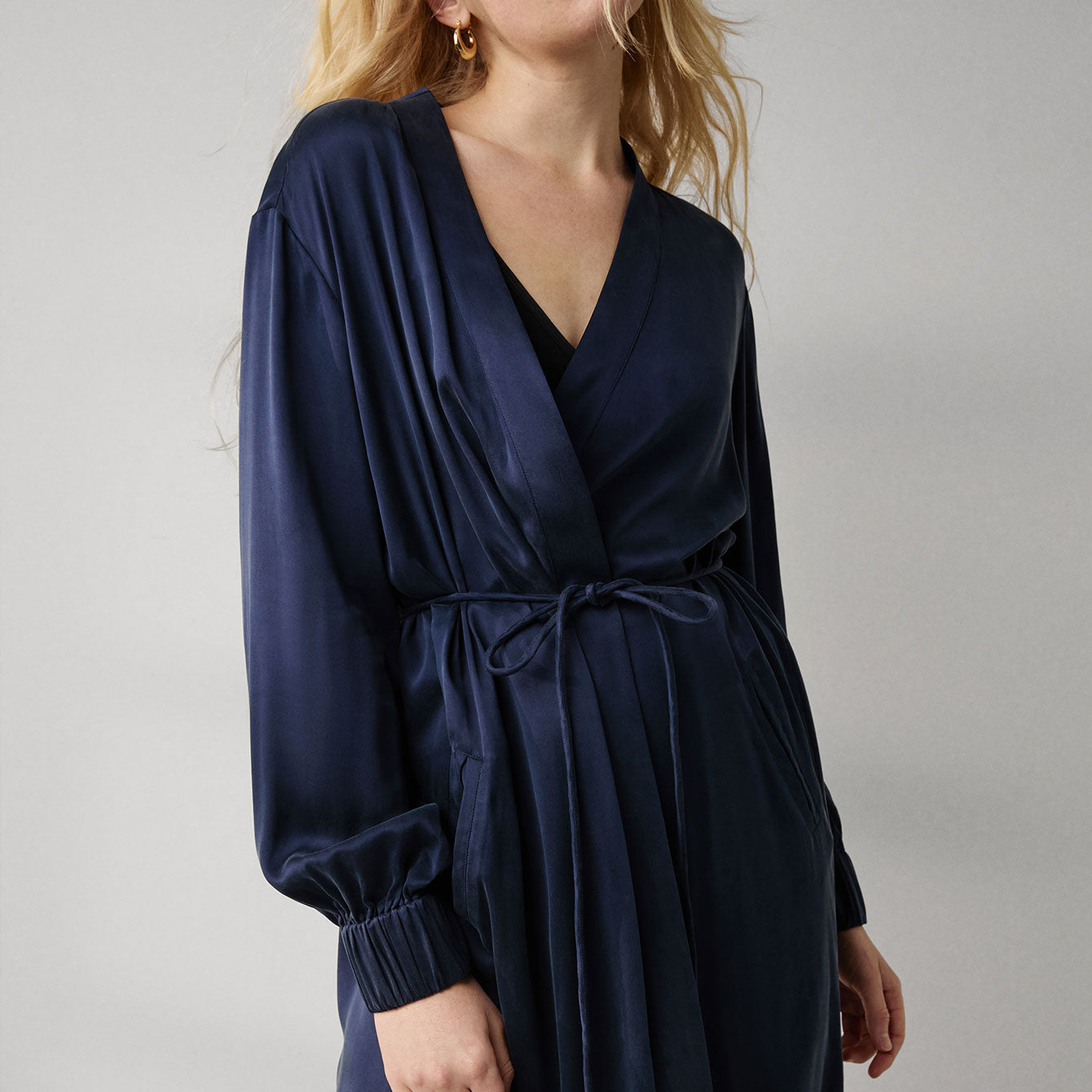 Washable Silk Long Robe