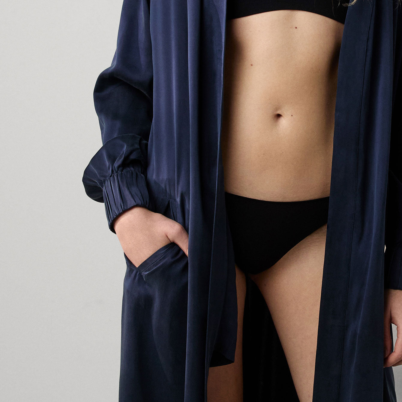 Washable Silk Long Robe