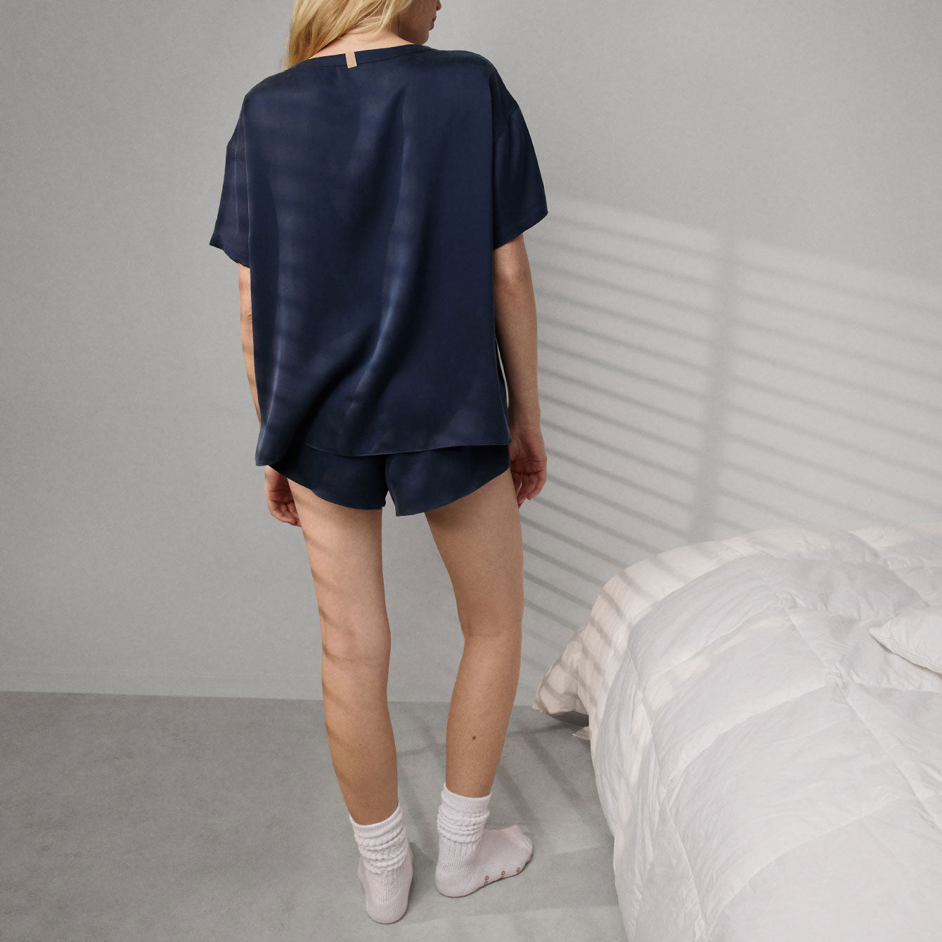 Washable Silk Tee Short Set