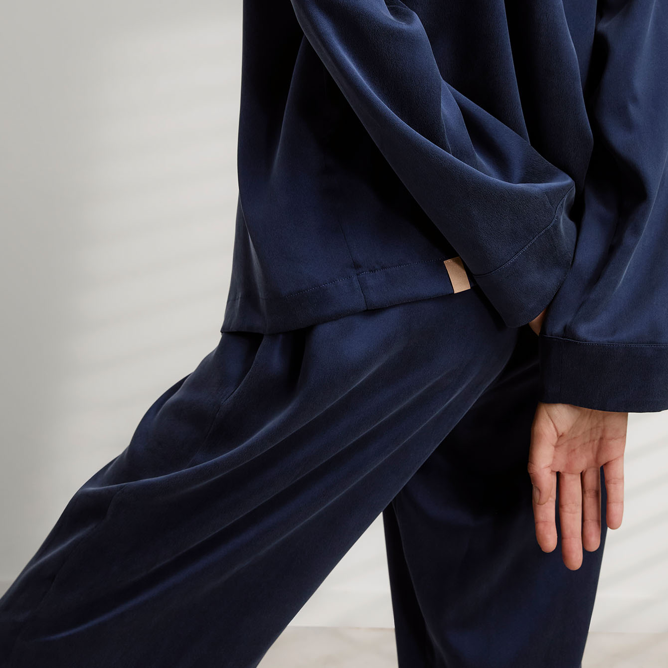 Washable Silk Long Sleeve Pant Set