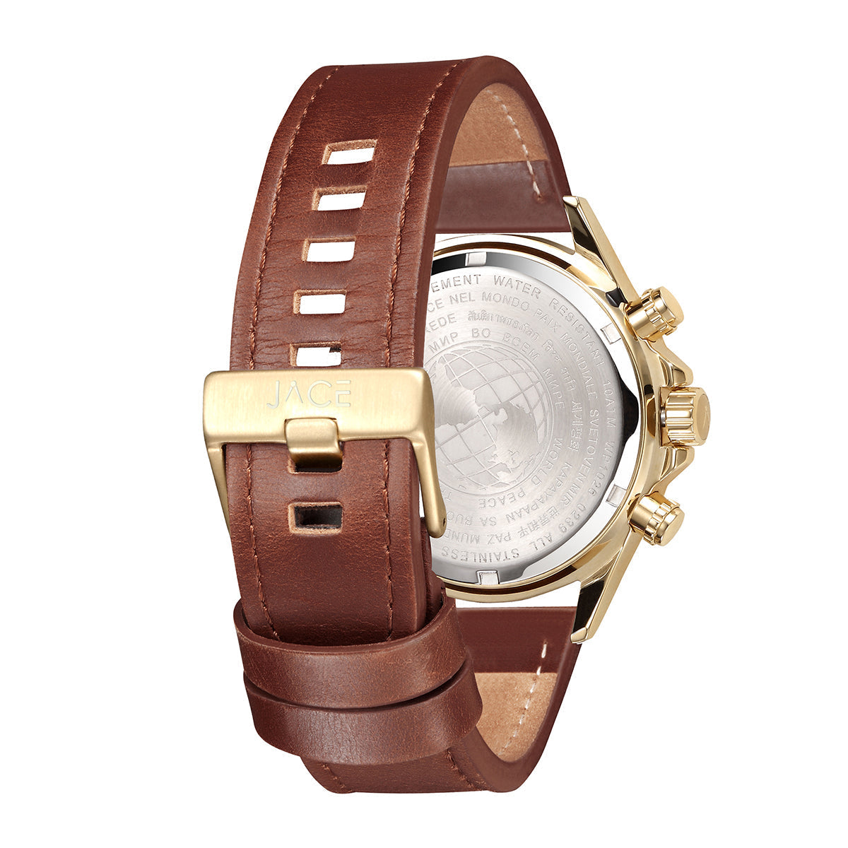 "ZAGREB" MEN`S LEATHER BAND CHRONOGRAPH WATCH