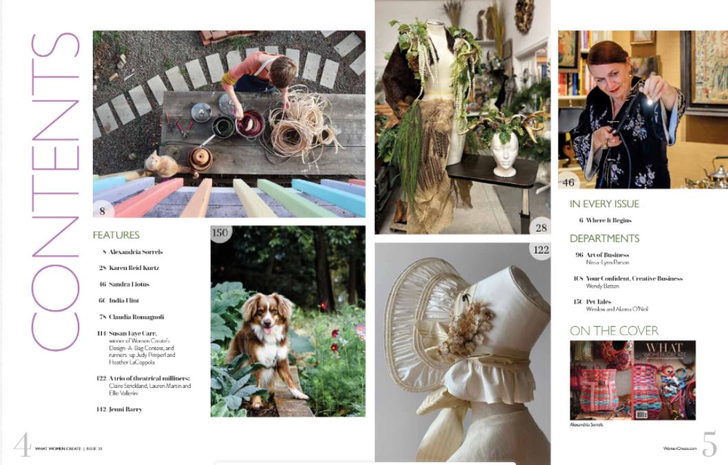What Women Create - Inspiration For Your Imagination Fall 2023: Crotchet, Mixed Media, Weave, Paper, Theatrical Millinery, Art Of Business, Alexandria Sorrels, Karen Reid Kurtz, Sandra Liotus & More!