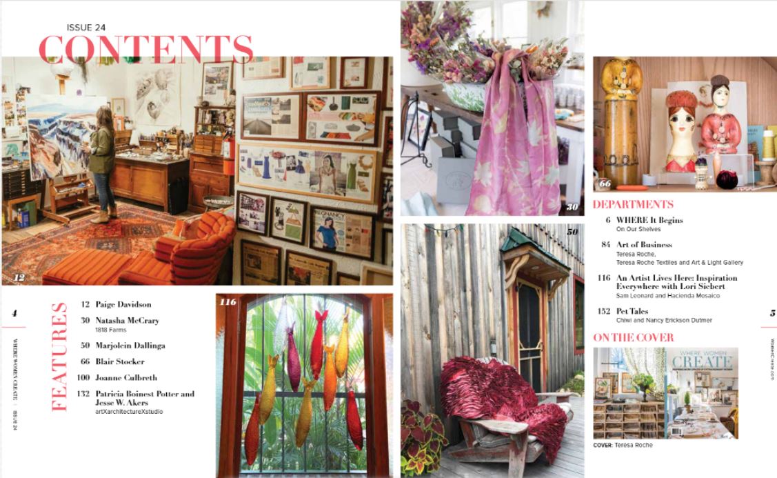 Where Women Create - Inspiring Work Spaces Of Extraordinary Women Fall 2023: Art, Architecture, Studios, Farms, Passion, Art Of Business, Paige Davison, Natasha McCrary, Marjolein Dallinga & More!