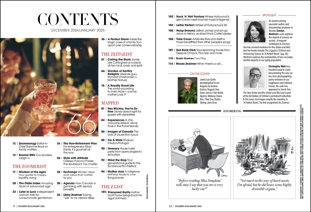 Zoomer Magazine - December 2024/January 2025: Exclusive Interview With Jamie Lee Curtis On Turning Over A New Leaf, Richard Christiansen's Garden Delights, Caribbean Holiday Inspirations & More!