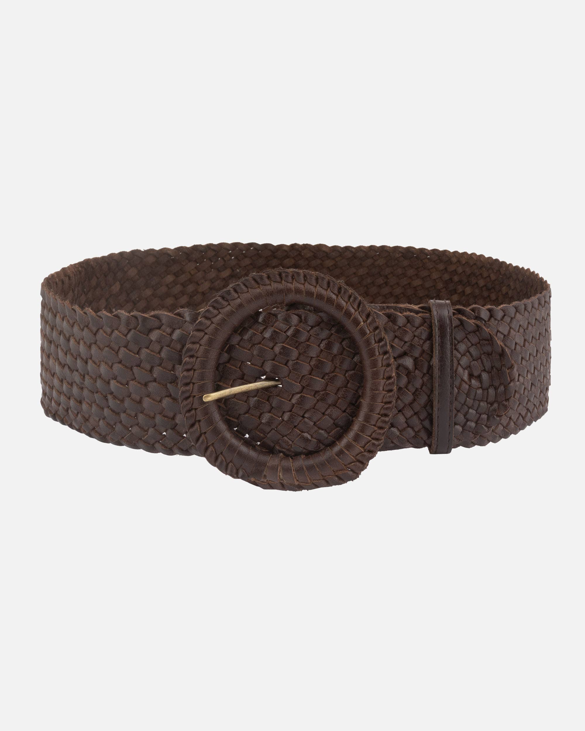 Farah | Wide Woven Leather Belt