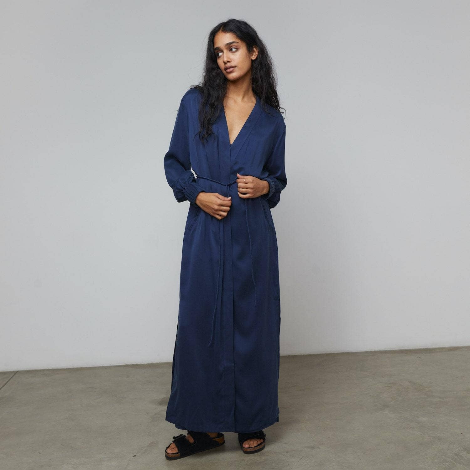 Washable Silk Long Robe