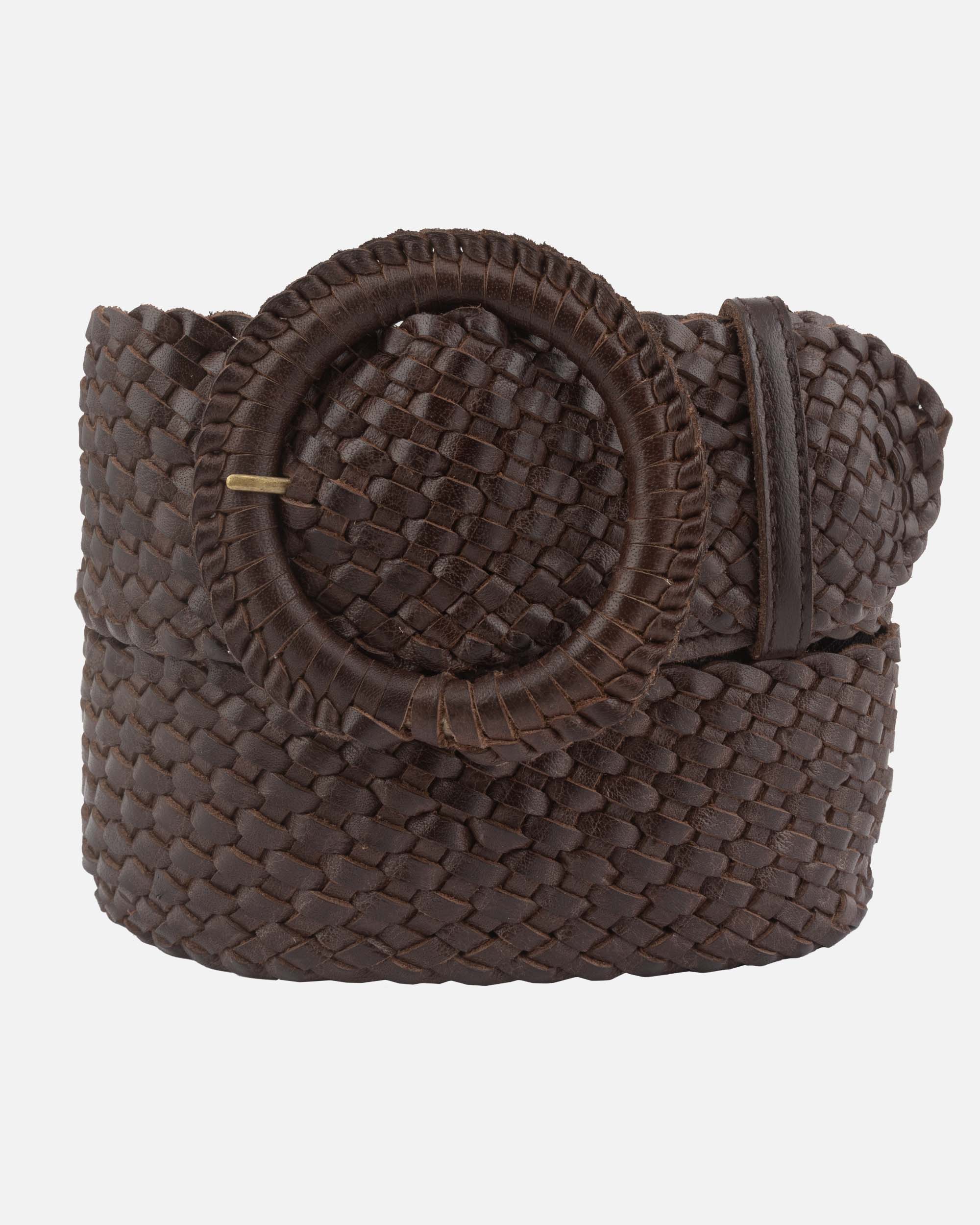 Farah | Wide Woven Leather Belt