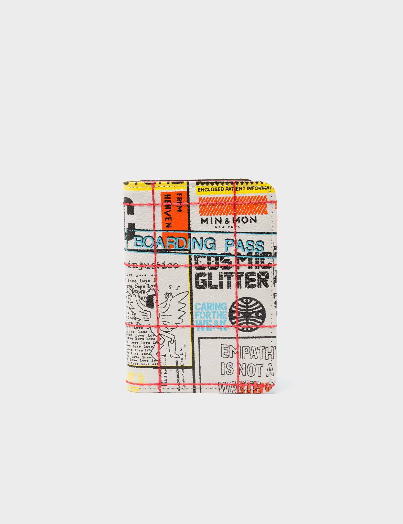 Frida Cream Leather Passport Cover - Kind Type Print