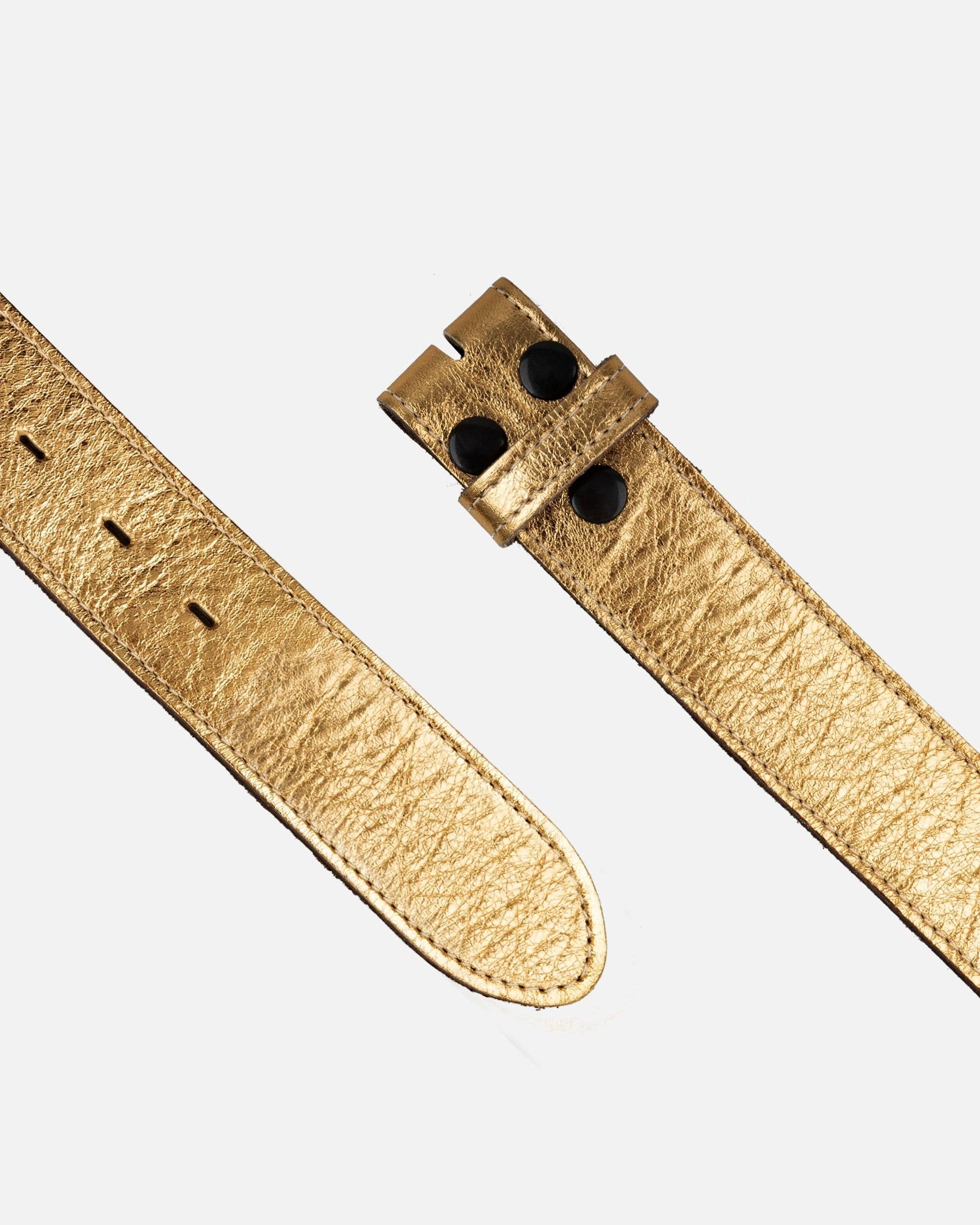 MADE TO ORDER Jeany | Metallic Leather Belt with Removable Buckle