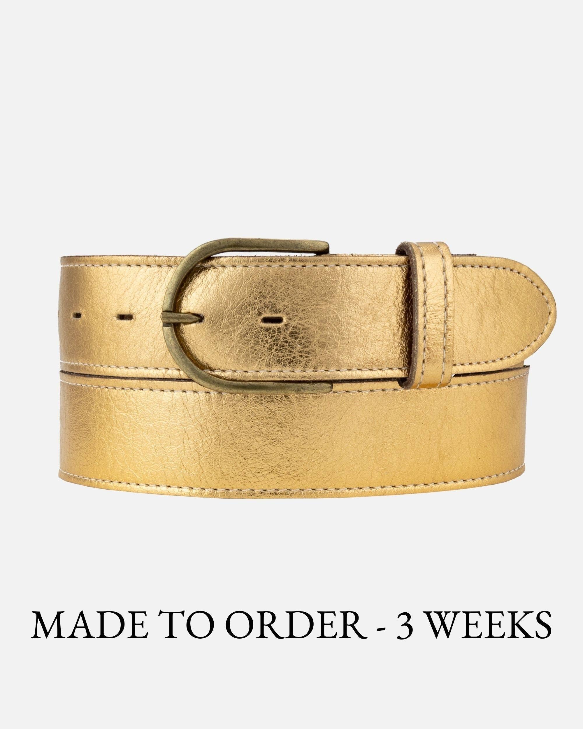 MADE TO ORDER Jeany | Metallic Leather Belt with Removable Buckle