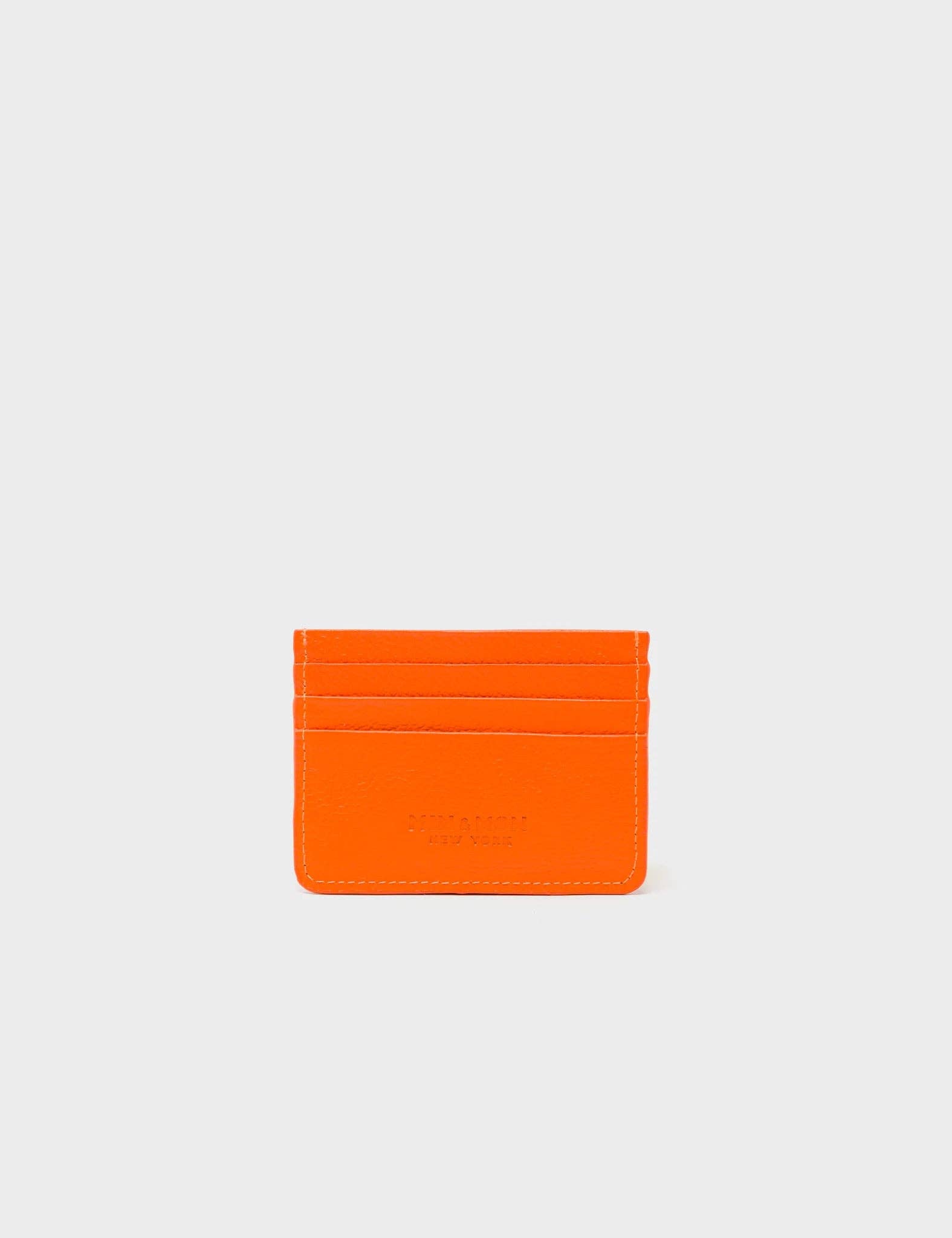 Filium Vermillion Leather Cardholder - Fuzzy Monster Applique