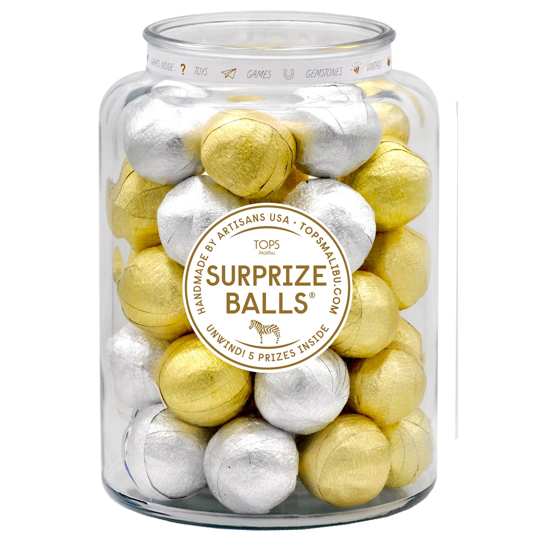 Mini Surprise Balls - Gold & Silver - Jar of 48