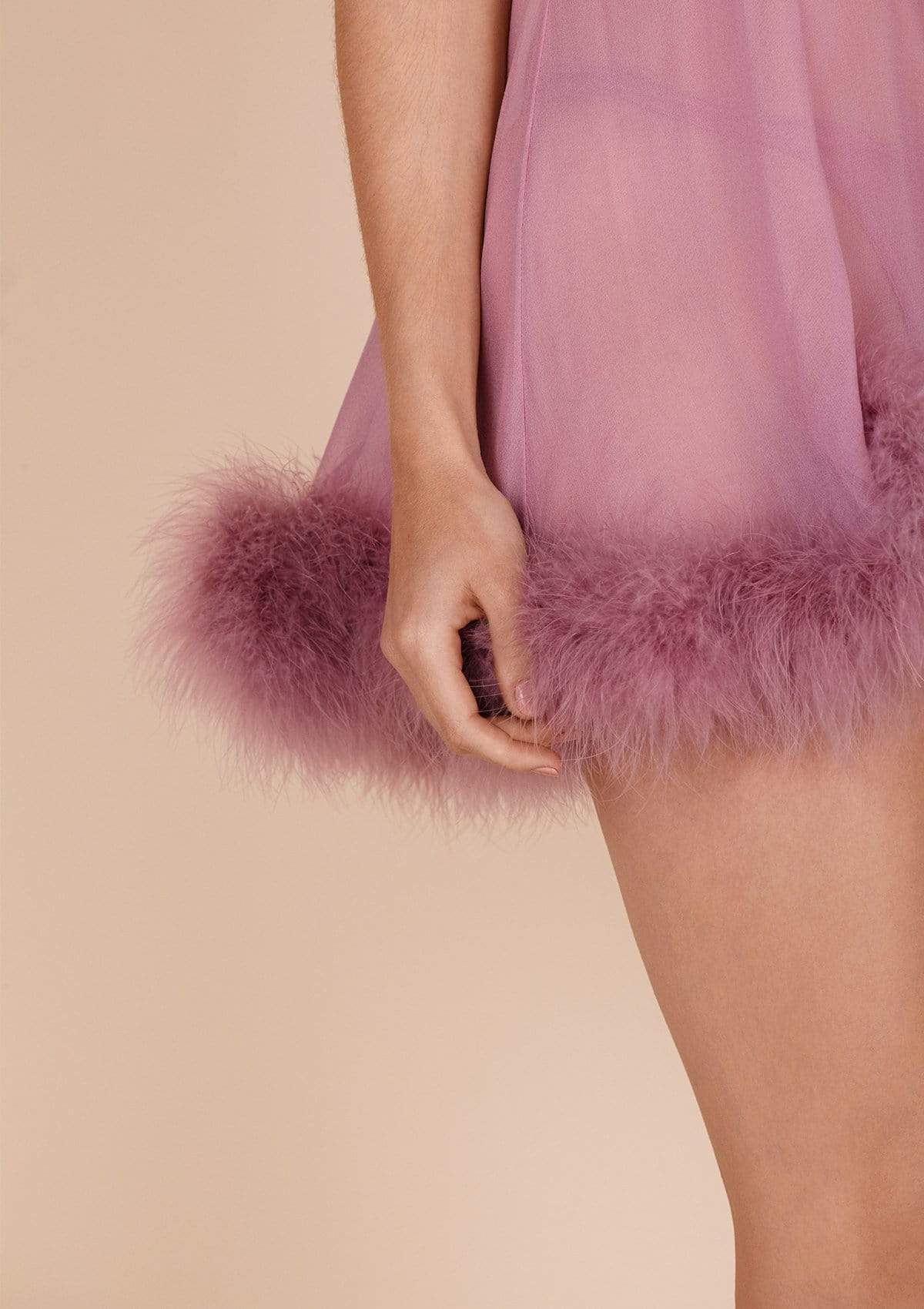Diana Silk and Marabou Feather Babydoll