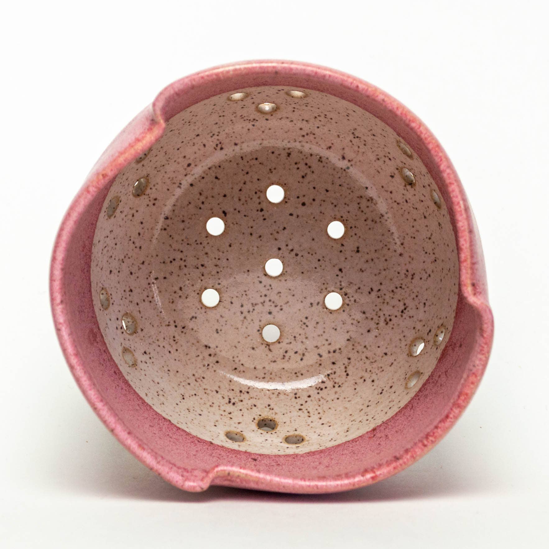 Berry Bowl/Colander - Handthrown in USA Stoneware - Pink