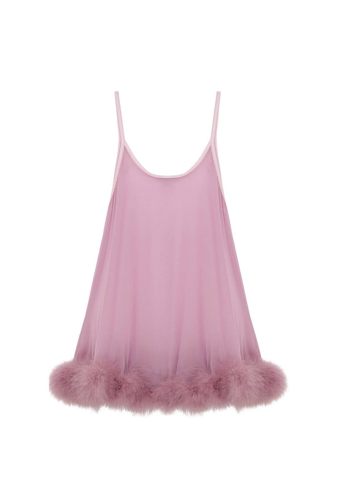 Diana Silk and Marabou Feather Babydoll