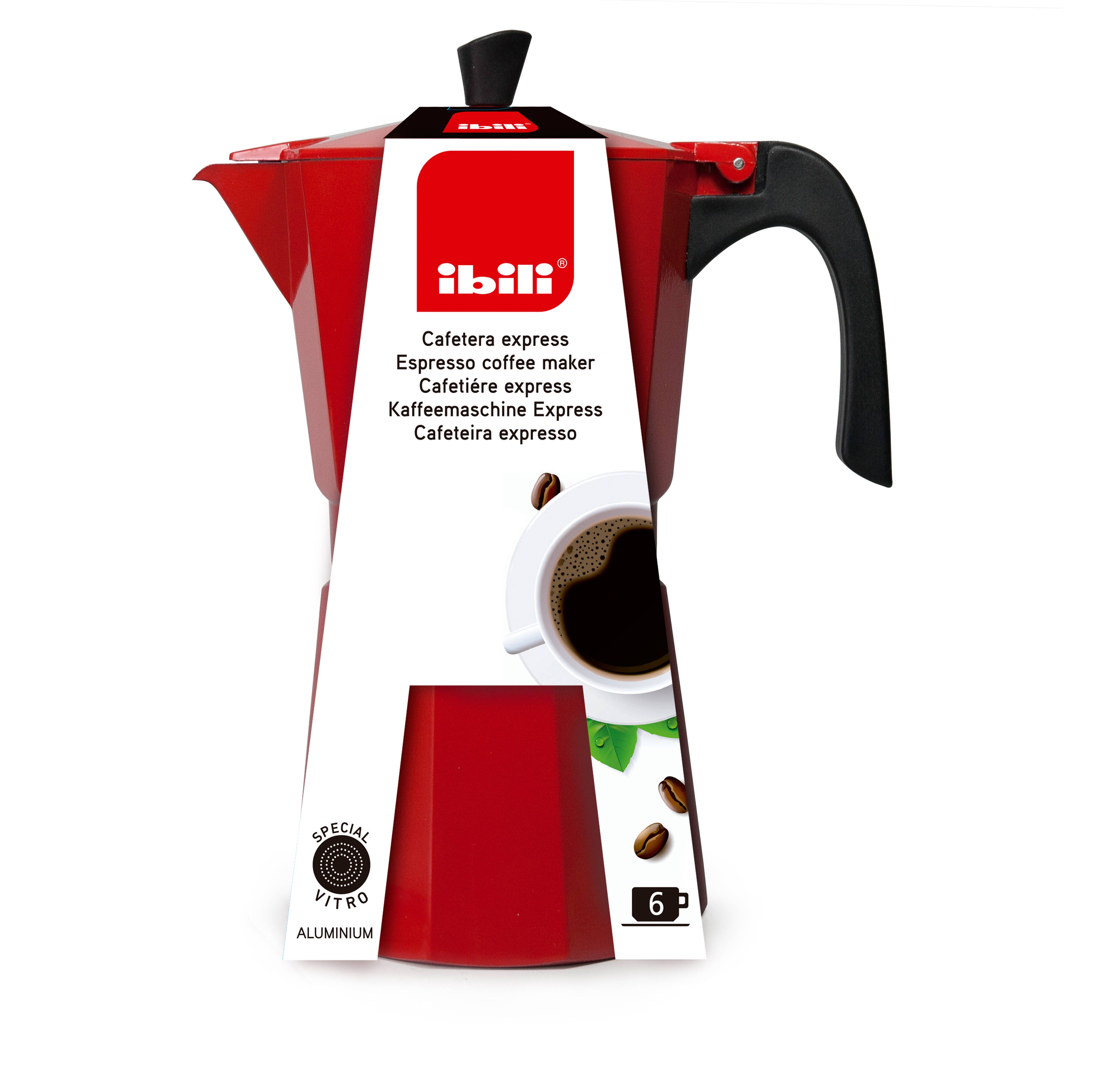IBILI - Bahia Red 6 Cup Coffee Maker