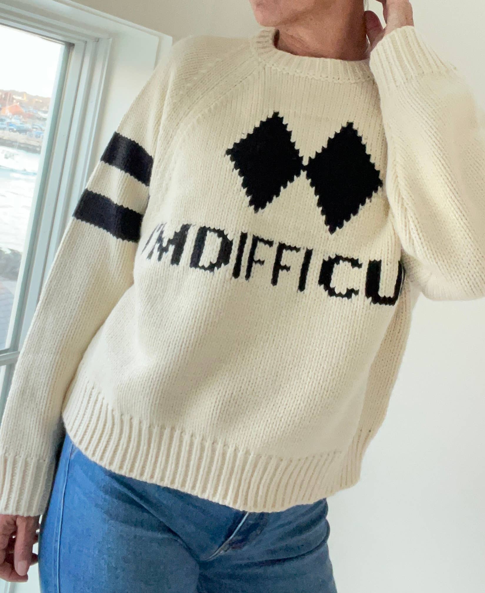 Chunky Acrylic I’m Difficult Ski Sweater 