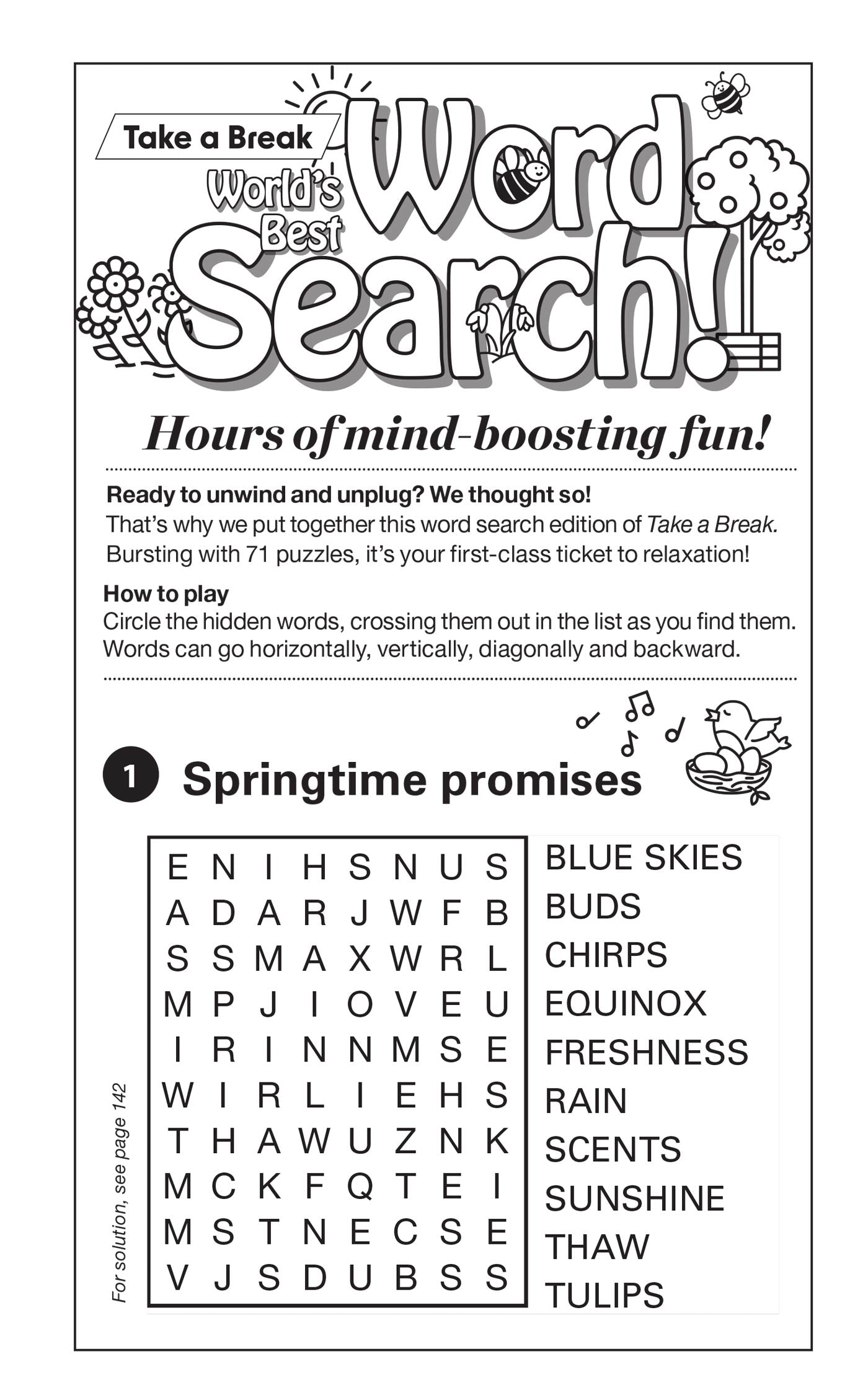 World's Best Puzzle- Word Search 25.01.21: Large Print, 71  Spring Themed Puzzles! The Perfect Way To Unwind & Sharpen Your Brain, Skills, Unplug & Relax!
