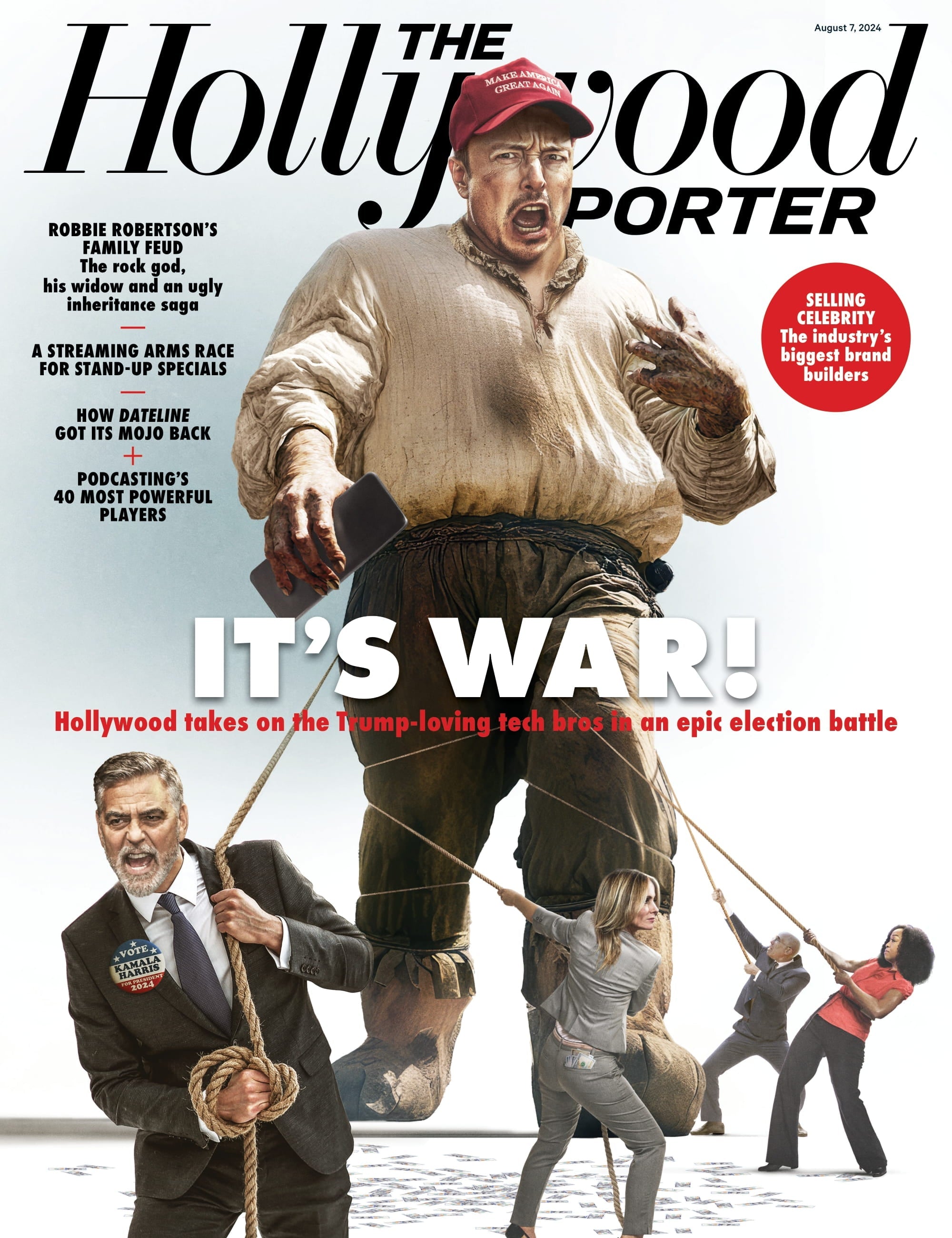 The Hollywood Reporter - 24.08.07 Edition: Hollywood Takes On Trump-Loving Tech Bros In Epic Election Battle, Robbie Robertson’s Family Feud, Streaming Battle For Stand-Up, House Of The Dragon & More!